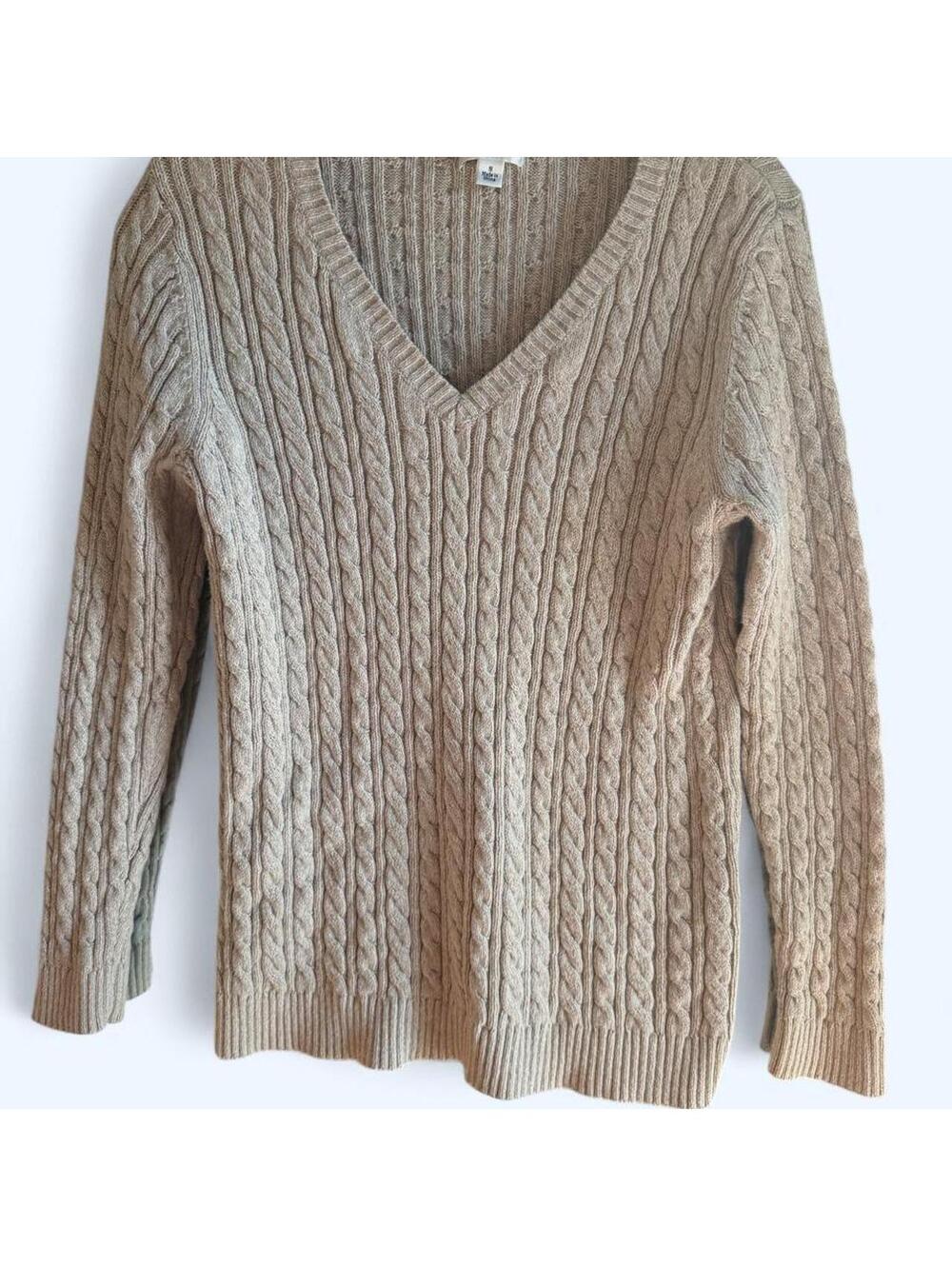 Croft Barrow Women's Tan and Cream Jumper